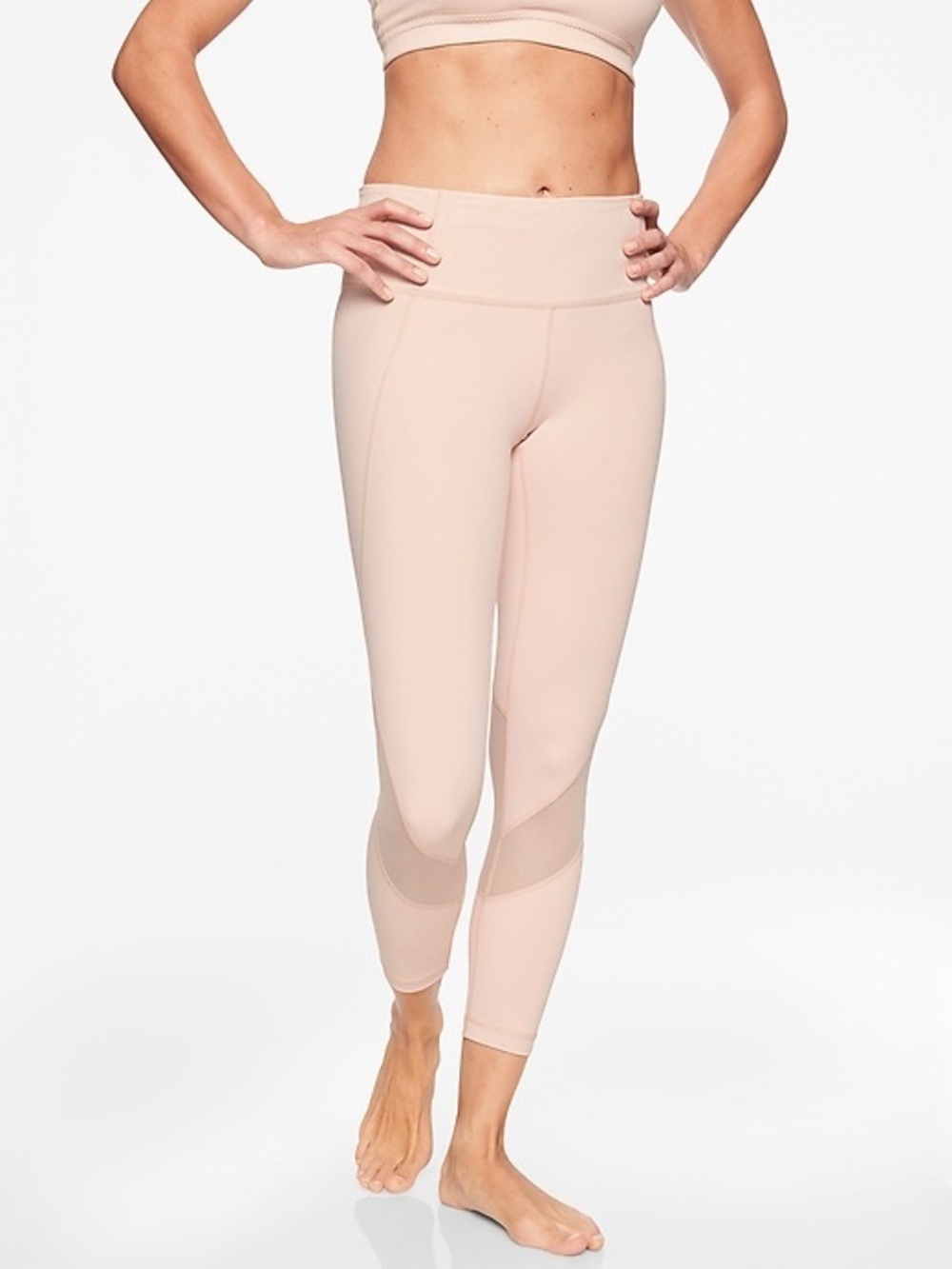 Women's Athleta High Rises 7/8  Tight Mesh Ankle Blush Pink Leggings Size 2X